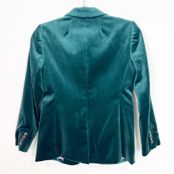 J. CREW GREEN VELVET PARKE ONE BUTTON BLAZER WOMENS SZ 0P NWT - Picture 3 of 7